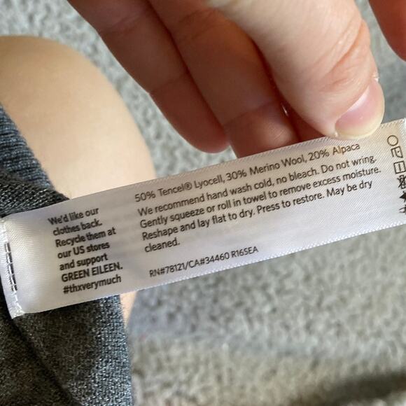 Eileen Fisher Sweater Medium Wool Alpaca Pullover Light Round Neck Gray Minimal - Picture 9 of 14